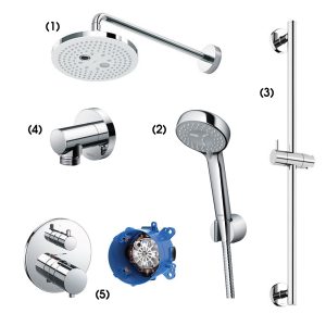 Set sen tắm âm tường 2 đường nước nhiệt độ TOTO TBW01004A TBW07012A