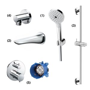 Set sen tắm âm tường 2 đường nước nhiệt độ TOTO TBW01010A TBG01001B