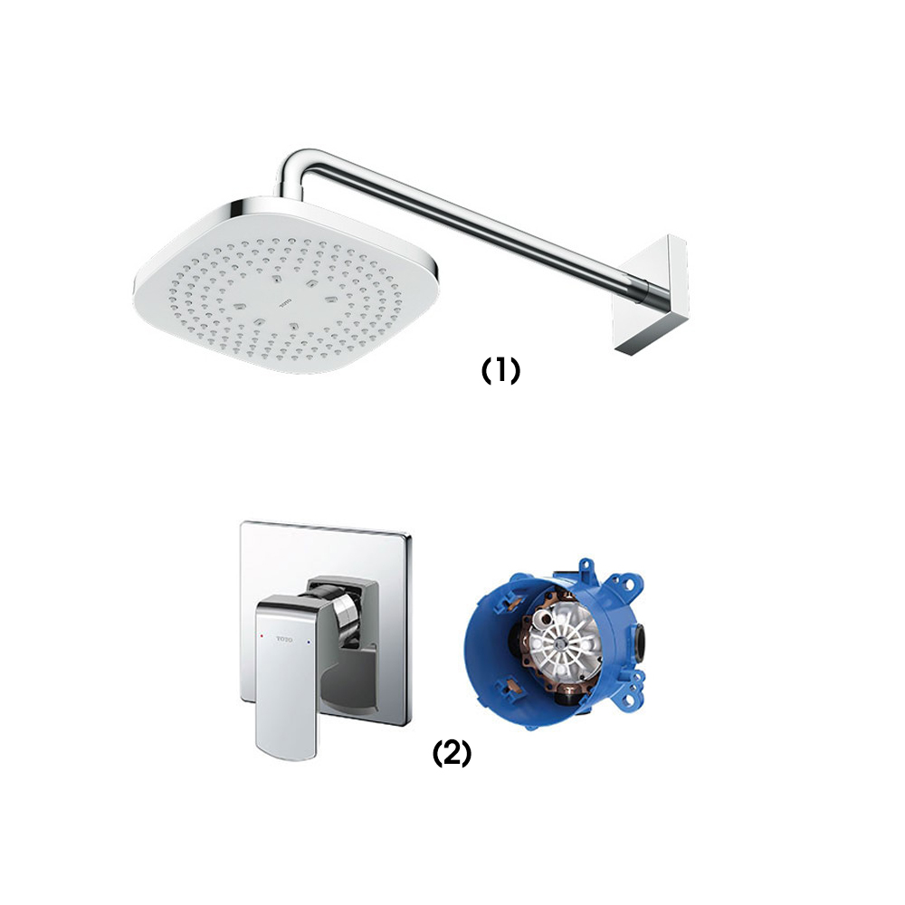 Set sen tắm âm tường 1 đường nước nóng lạnh TOTO TBW02003A TBG02303BA TBN01001B 1 Set sen tắm âm tường 1 đường nước nóng lạnh TOTO TBW02003A TBG02303BA TBN01001B