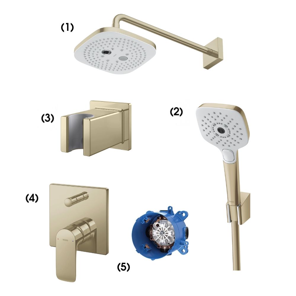 Set sen tắm âm tường 2 đường nước nóng lạnh TOTO TBW02004A TBW02006B 1 Set sen tắm âm tường 2 đường nước nóng lạnh TOTO TBW02004A TBW02006B