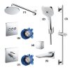 Set sen tắm âm tường 3 đường nước nhiệt độ TOTO TBW07001A 8 Set sen tắm âm tường 3 đường nước nhiệt độ TOTO TBW07001A