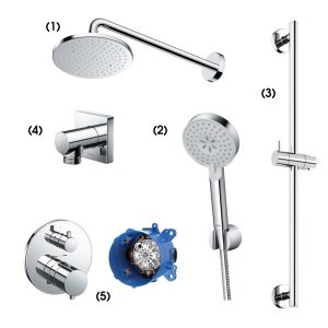 Set sen tắm âm tường 2 đường nước nhiệt độ TOTO TBW07001A TBW07009A