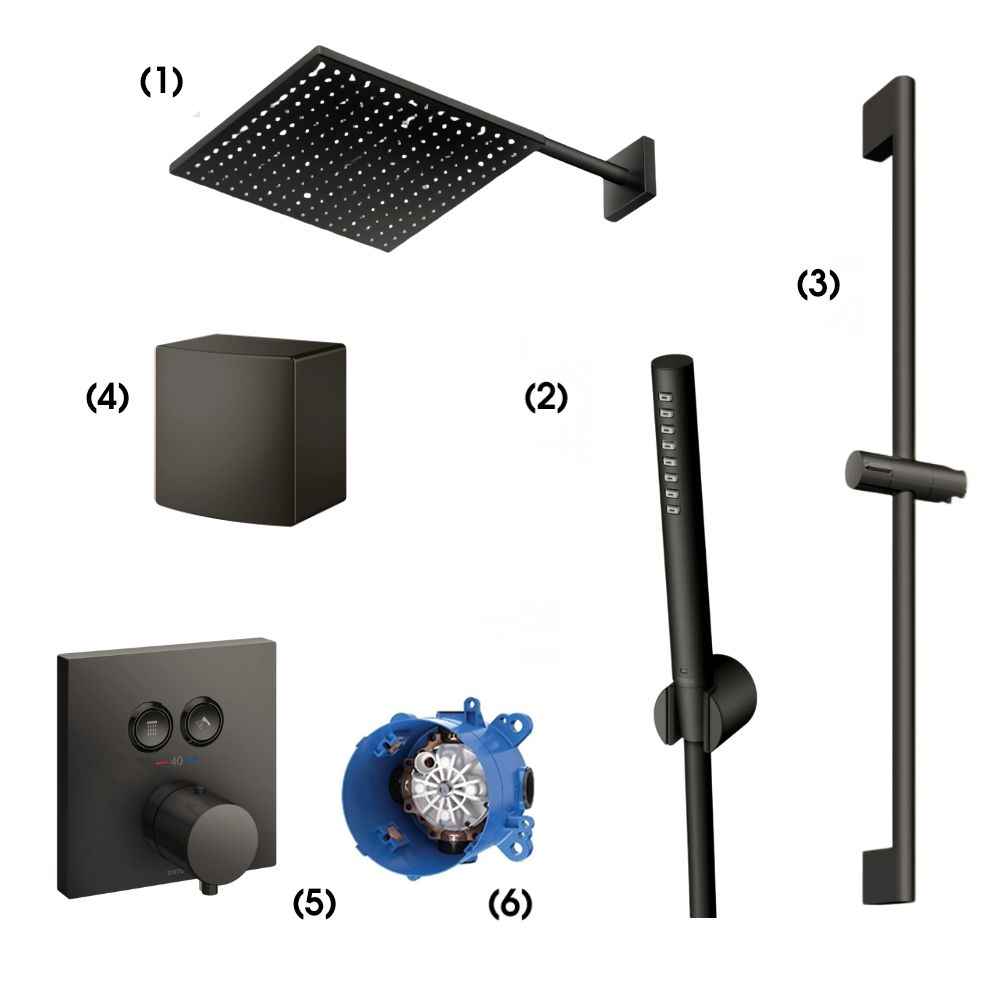 Set sen tắm âm tường 2 đường nước nhiệt độ TOTO TBW08003A TBW02017A 1 Set sen tắm âm tường 2 đường nước nhiệt độ TOTO TBW08003A TBW02017A