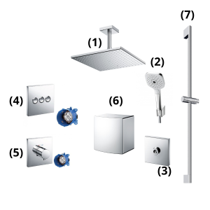 Set sen tắm âm tường 3 đường nước nhiệt độ TOTO TBW08003A1