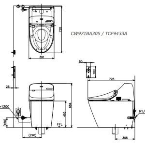 Bồn Cầu Điện Tử GG TOTO C971 TCF9433A – Tự Đóng Mở Nắp, Tự Xả, Nắp Rửa WASHLET 4 ban-ve-bon-cau-thong-minh-toto-CW971BPA-TCF9433A-toto-banletaikho