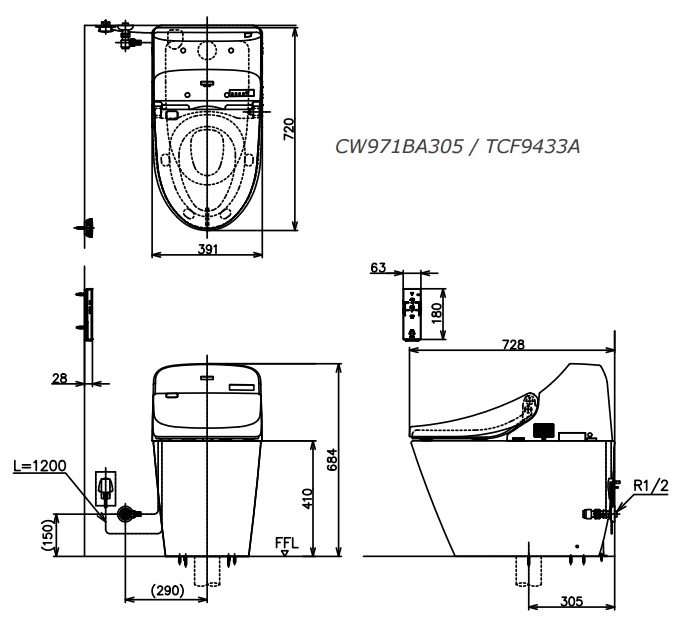 Bồn Cầu Điện Tử GG TOTO C971 TCF9433A – Tự Đóng Mở Nắp, Tự Xả, Nắp Rửa WASHLET 6 ban-ve-bon-cau-thong-minh-toto-CW971BPA-TCF9433A-toto-banletaikho
