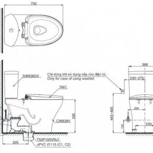 Bồn Cầu TOTO CS838CDW23 – 2 Khối Nắp Washlet S7 TCF47360GAA Giấu Dây 3 ban-ve-bon-cau-toto-cs838cdw23-toto-banletaikho